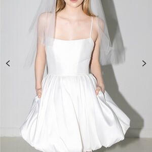 By Watters, Cleo White Mini Bridal Dress
